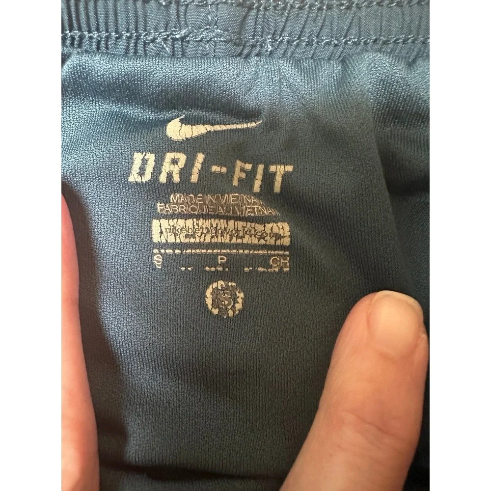 NIKE DRI-FIT Blue w/ Neon Orange Trim Blue Mesh‎ Sides Running Shorts, Women's S